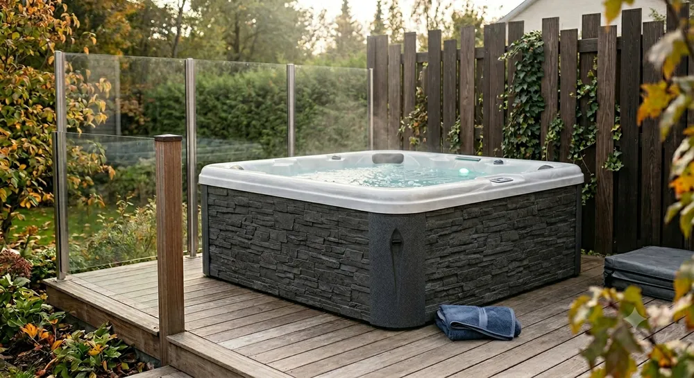 spa en extérieur avec couverture thermique